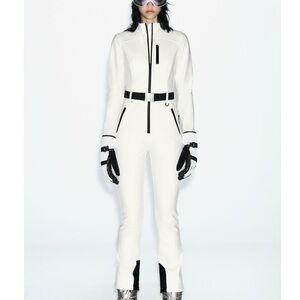 Zara RECCO® TECHNOLOGY WATER RESISTANT White and Black Snow Jumpsuit